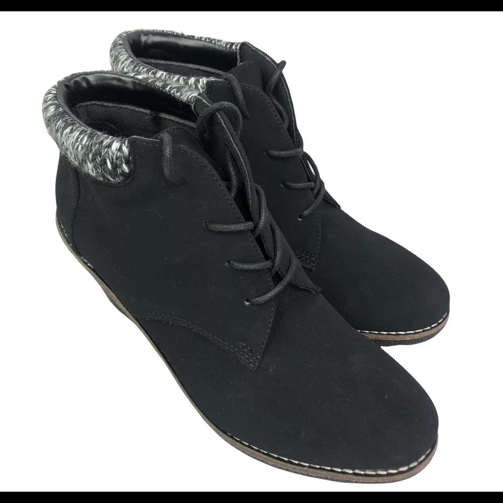 White Mountain Lilac Booties Black Suede Ankle